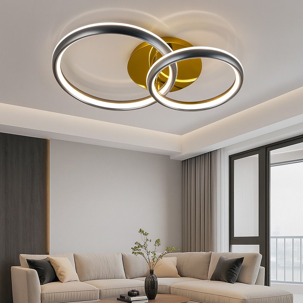 Потолочная Led-люстра до 18 м² в золоте с пультом 110 Вт (1160/30+40)