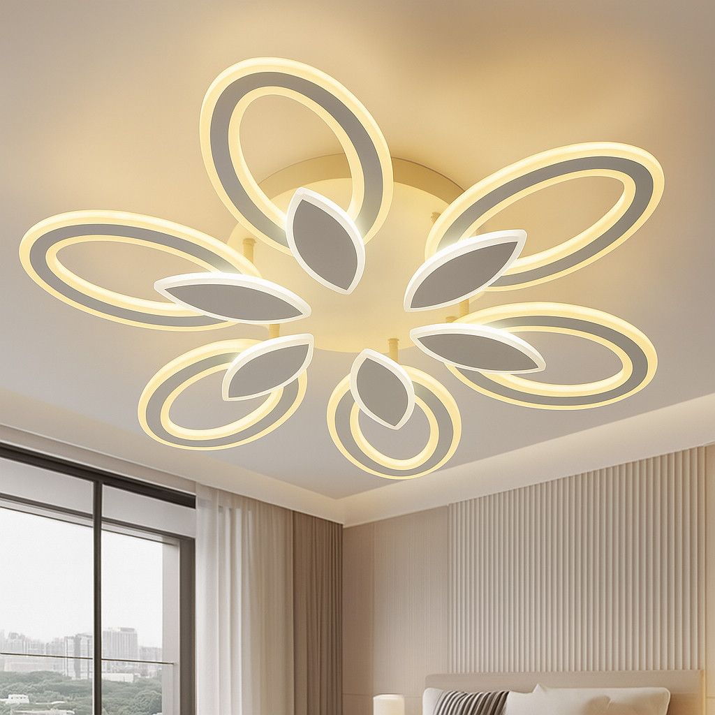 Стельова LED люстра 120W біла освітлення до 30 м² (AURORA DOUBLE)