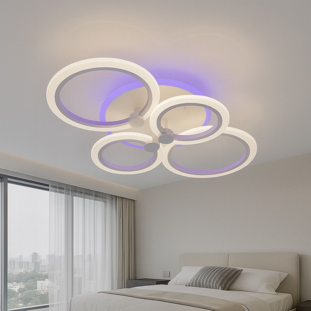 Led люстра 96Вт з регулюванням яскравості та пультом до 18 м² (1126/4 Wh RGB)