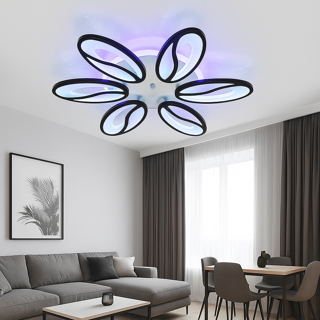 Люстра світлодіодна Led до 20 м² з пультом 105 Вт кавові зерна (8090/6BK)