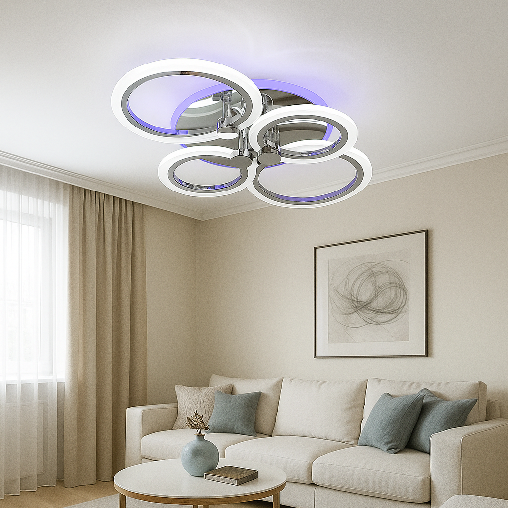 Люстра Led світлодіодна до 15 м² з пультом керування RGB-підсвічуванням (1126/4 HR)
