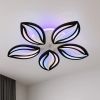 Світлодіодна LED люстрадо 20 м² чорна біла кавові зерна 120W (Floral RGB Black 1141/5 BK)