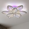 Велика LED-люстра 165 Вт з пультом до 30 м для великих кімнат (8092/6+3WH LED 3color dimmer)