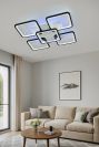 Квадратна світлодіодна люстра Led до 25 м² з пультом 180 Вт (1115/4+1 BK)