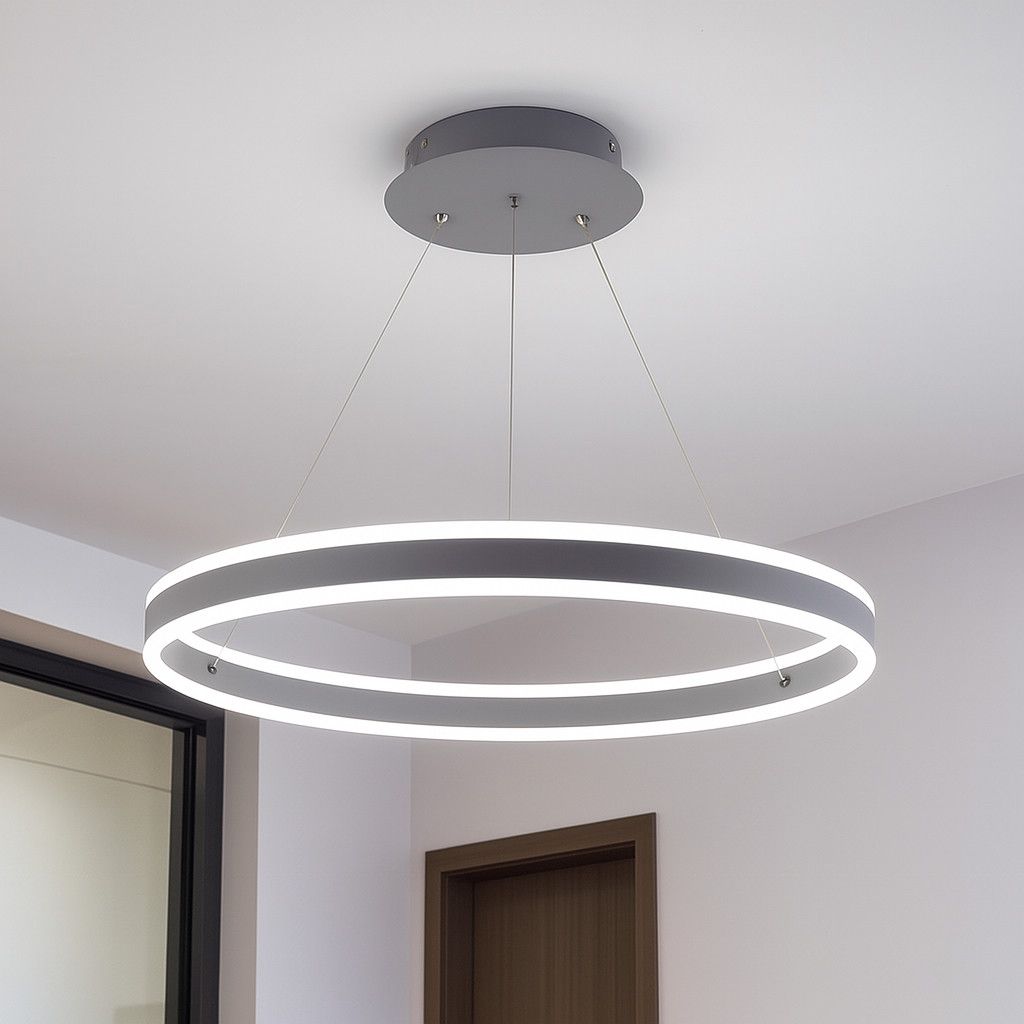 Люстра светодиодная STELLA 96W-GREY/WHITE Подвесная управляемая люстра