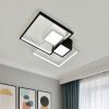 Квадратная LED люстра до 18 м²  черно-белая дизайнерская форма 112 Вт (1157/2)