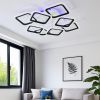 Квадратна LED-люстра до 25 м² з пультом і RGB-підсвіткою 144 Вт  (1180/4+4 BK)