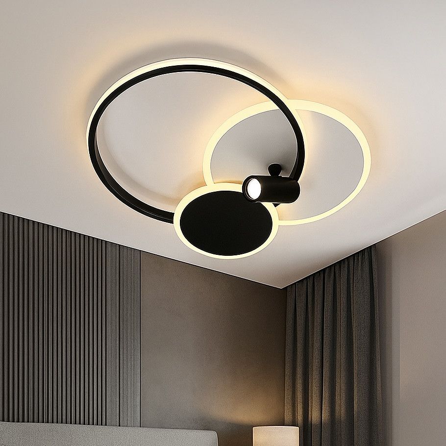Кругла Led люстра 75 Вт з пультом до 18 м² чорно біла + спід (ECLIPSE 3R WHITE/BLACК 10441)