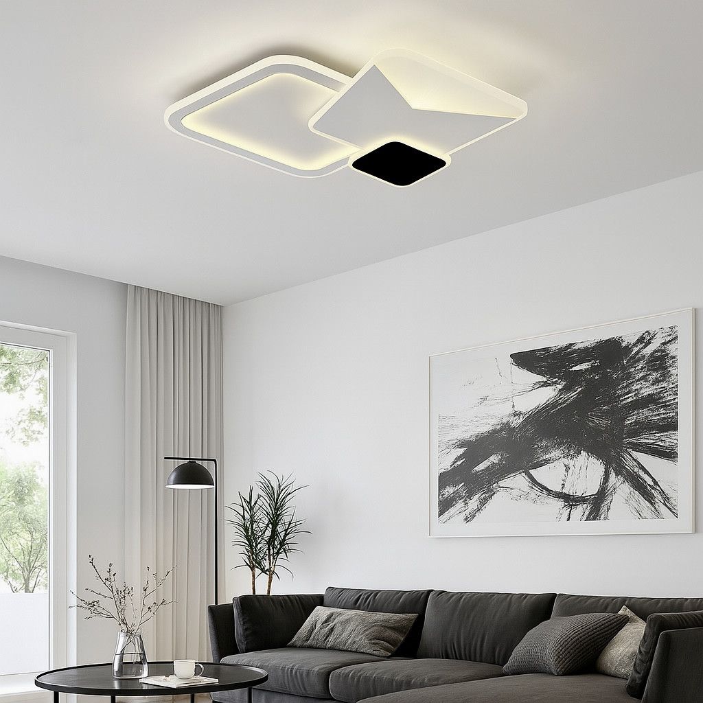 Люстра Led 105 Вт светодиодная с пультом до 18 м² COMETA 105W-3S WHITE/BLACK