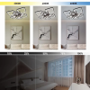 Led люстра до 25 м ² з пультом 110 Вт квадратної чорний корпус (TETRA TWIST ICE 8S)