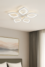 Біла світлодіодна Led люстра до 15 м² з пультом на 5 пелюсток 68 Вт (V X6131-5 WT)