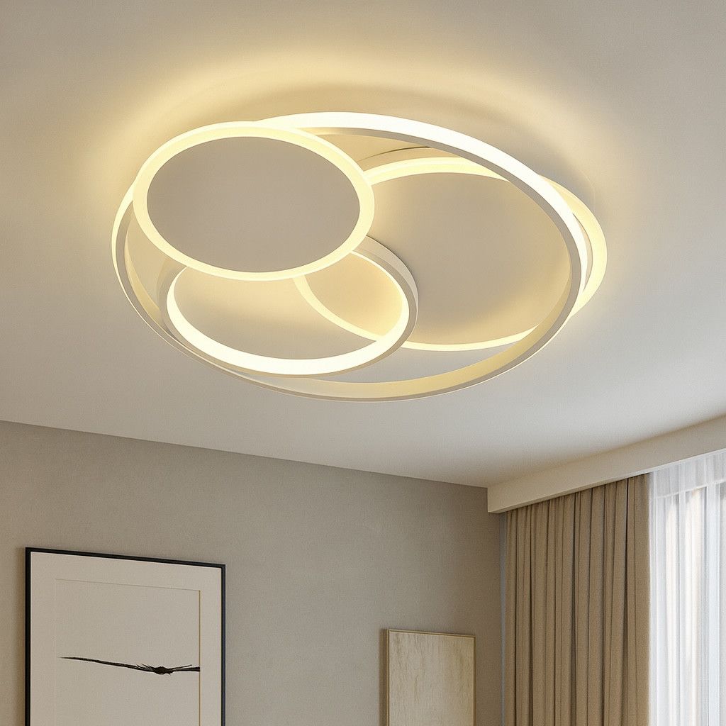Стельова LED люстра 25 м² круглої форми 100 Вт біла з пультом керування (VIOLUX SPINER 220525)