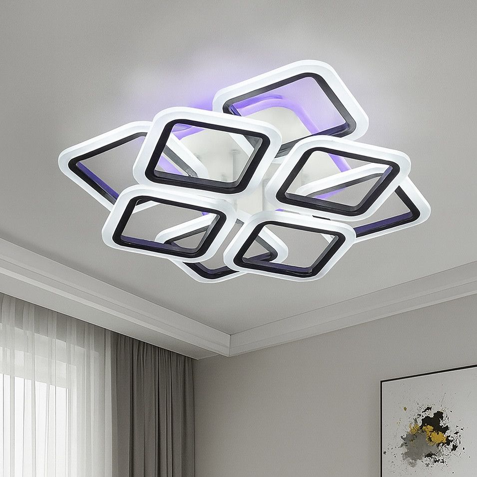 Люстра Led до 20 м² з пультом керування 144 Wt (1136/4+4 Bk)