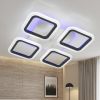 Led люстра до 15 м² с пультом управления квадратная черно-белая 1136/4 Bk