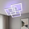 Люстра Led стельова до 18 м² квадратна з RGB-підсвічуванням 85W білий корпус (11058/3 WH LS)