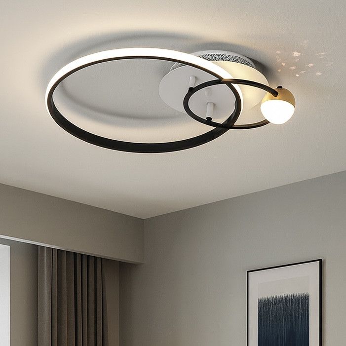 Світлодіодна чорно-біла Led люстра до 15 м² з пультом керування (MX2986-2A WH+BK)