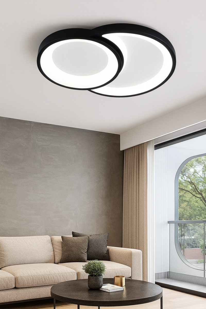 Світлодіодна стельова Led люстра до 15 м² з пультом керування (V1138 BK)
