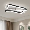 Прямокутна світлодіодна Led люстра до 18 м² у чорно-білому корпусі (V K38629-3 WH-BK)