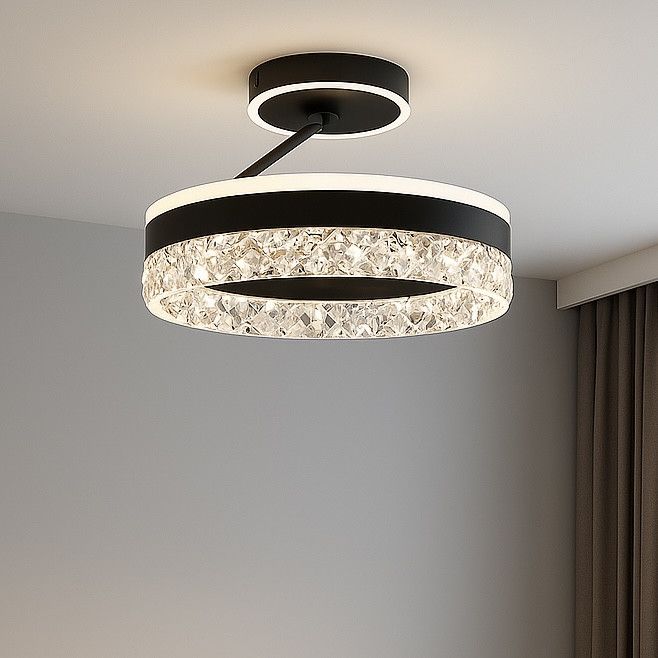Led люстра до до 20м² круглая черный корпус 90W (STELLA С ICE 2R BLACK/WHITE)