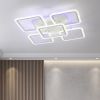 Квадратна LED люстра з пультом до 20 м² біла 150W з RGB підсвічуванням (1127/4+1  Wh)