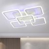 Квадратна LED люстра з пультом до 20 м² біла 150W з RGB підсвічуванням (87-CW8036/4+1 WH RGB)