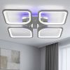 Люстра Led з пультом 18м² квадратна в сріблі 158 Вт (VK39047-4 TL CR)