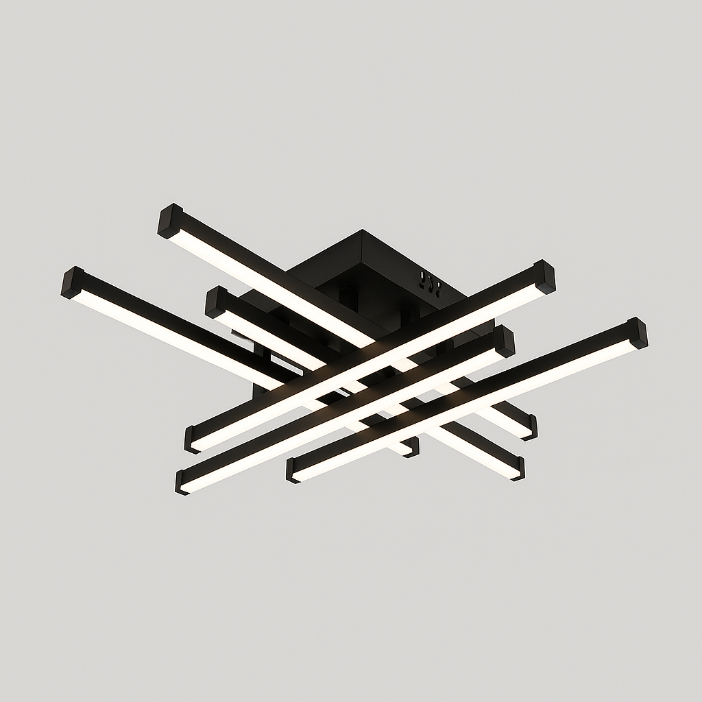 Чорна люстра Led до 18м² мінімалістичний дизайн 120 Вт  (SX809/6BK)
