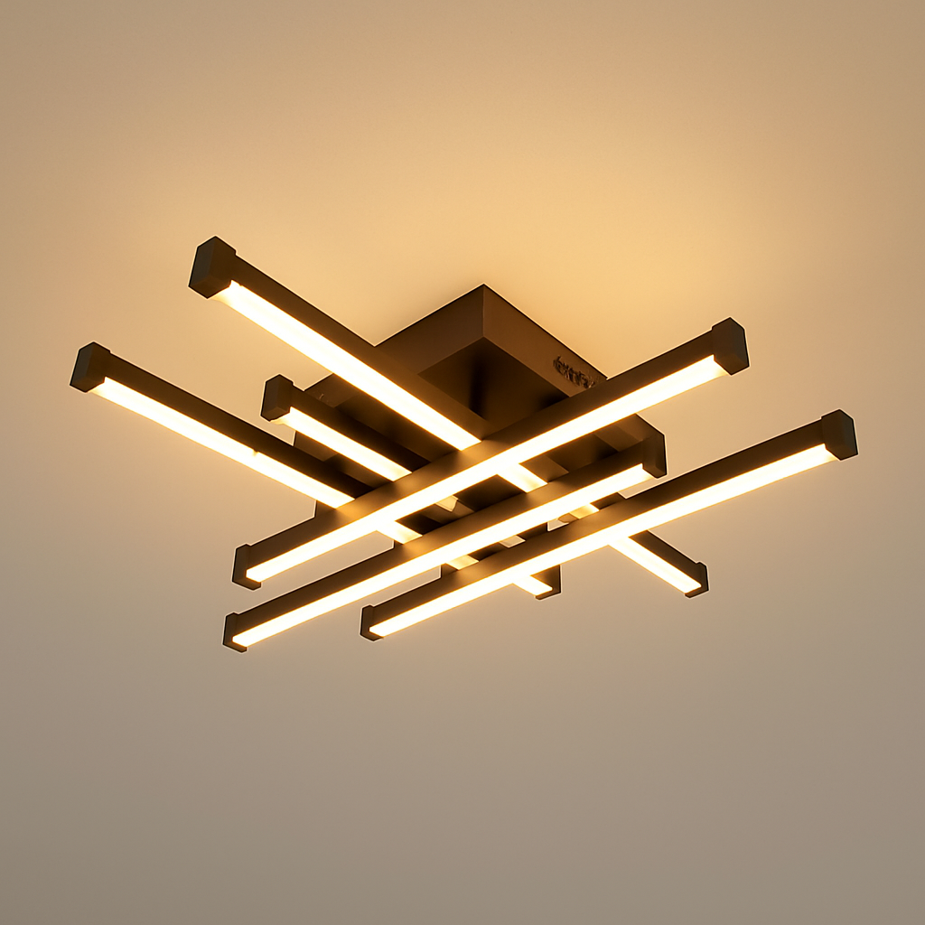 Чорна люстра Led до 18м² мінімалістичний дизайн 120 Вт  (SX809/6BK)