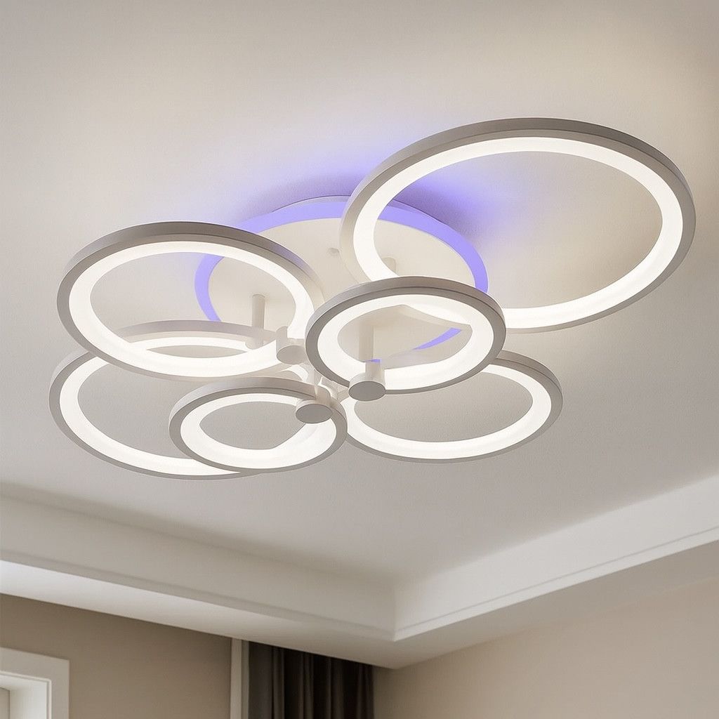 Світлодіодна LED люстра 25 м² кругла  біла 196 Вт з пультом (1120/6 Wh)