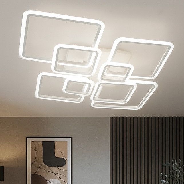 Led люстра 280W на велику кімнату до 30м²  у білому кольорі (87-W8036/8 WH 280W)