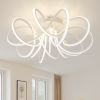 Біла дизайнерська LED люстра до 18 м² керування з пульта 80W (LIANA MUSE)