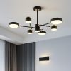 Чорно-золота світлодіодна люстра 114W на 6 акрилових плафонів до 18 м² (Sirius B X13287/6 BK+FGD)
