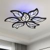 Сучасна світлодіодна LED люстра до 25 м² з пультом 140W (8028/6+3 BK)