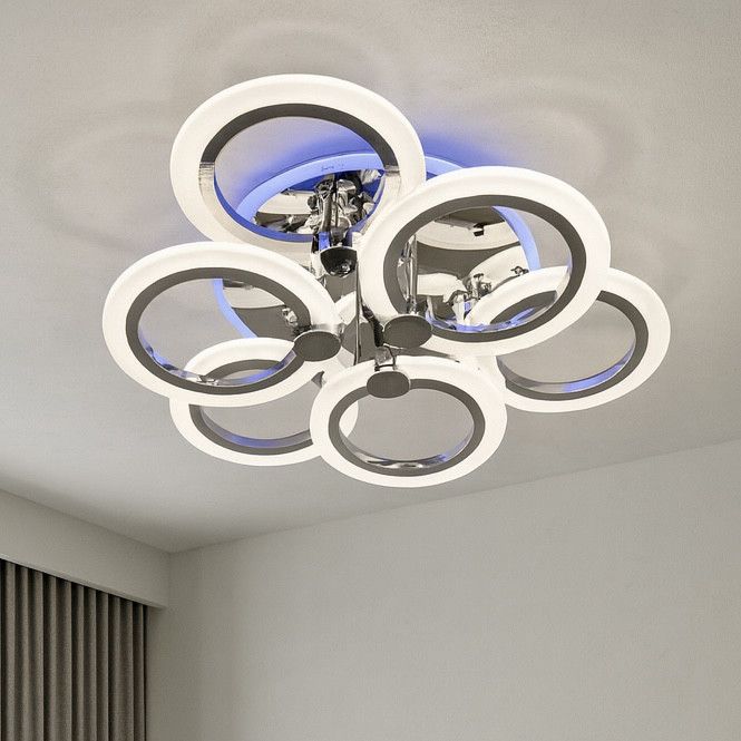 Світлодіодна LED люстра до 18 м² для натяжної стелі 85 Вт (A8022/3+3HR LED 3color)