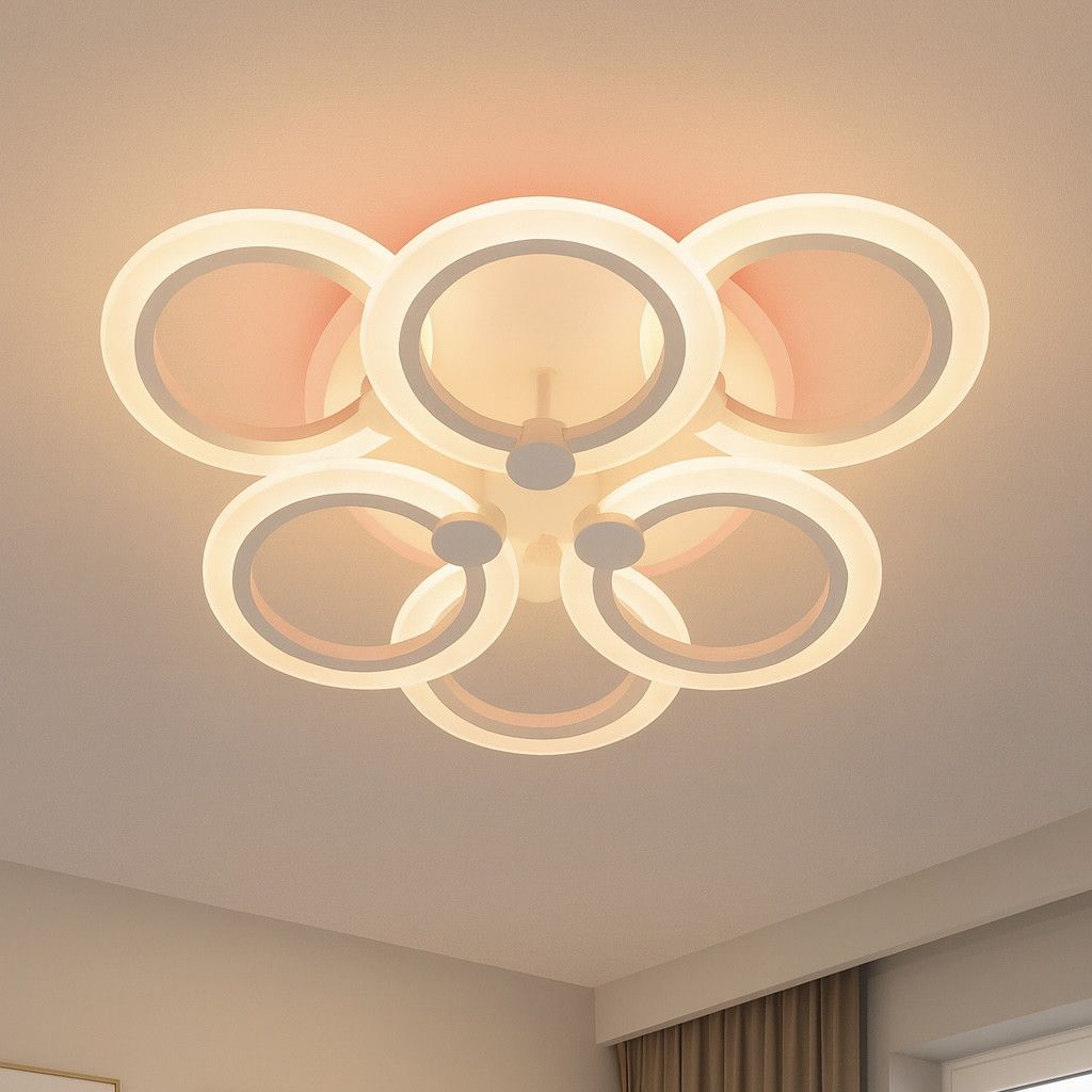 Світлодіодна LED люстра до 18 м² з пультом 72W біла (A8022/3+3WH LED 3color)