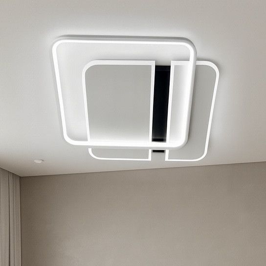 Квадратная Led люстра до 20 м² с пультом чёрно/белый  100 Вт (SAVIO 100W 2S WHITE/BLACK)