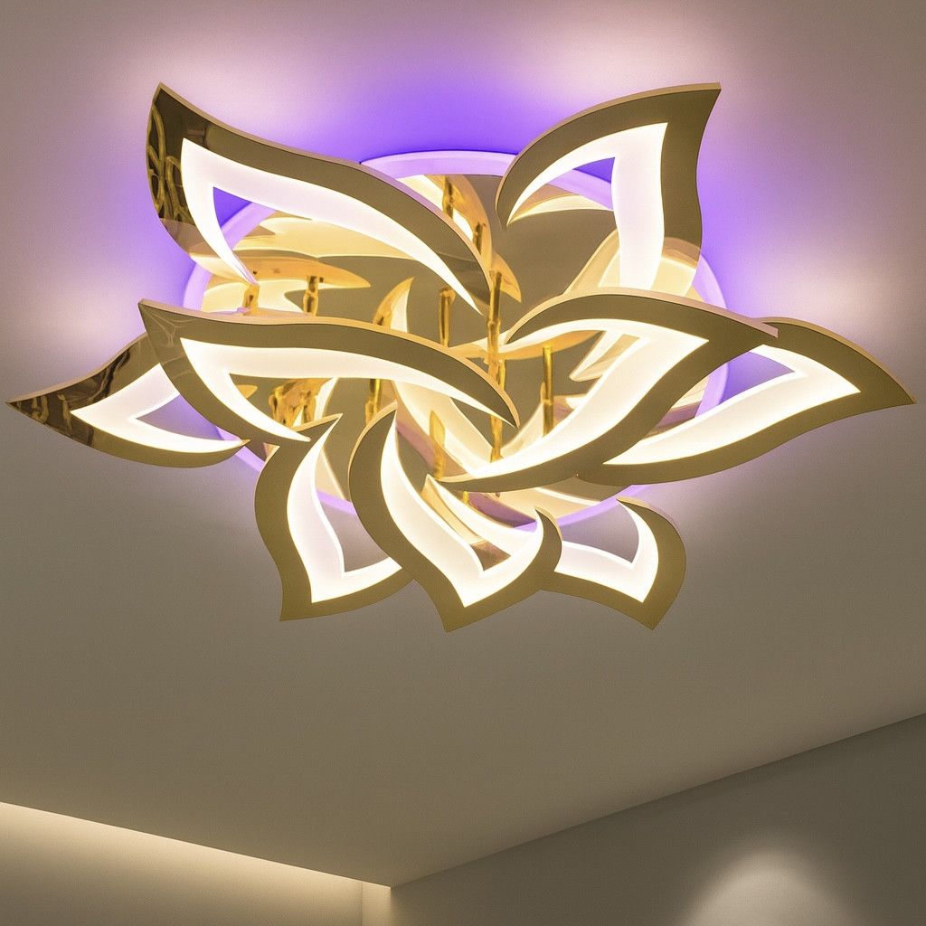 Світлодіодна LED люстра до 25 м² для великої кімнати з пультом (8146/6+3G LED 3color)
