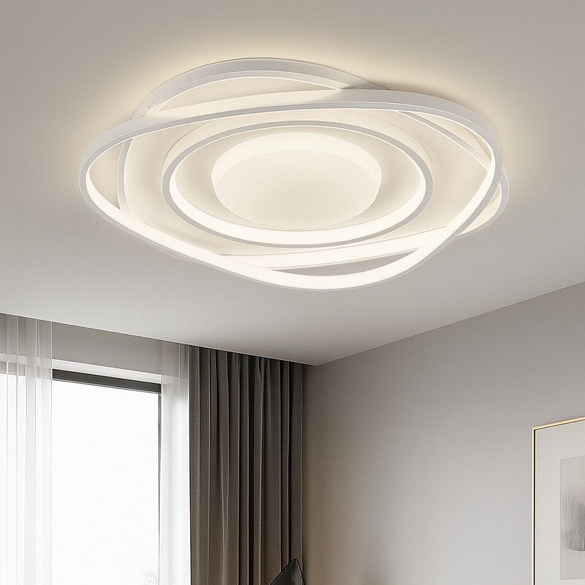 Стельова LED люстра 90W Smart Aura біла з керуванням через пульт і додаток (7871015)