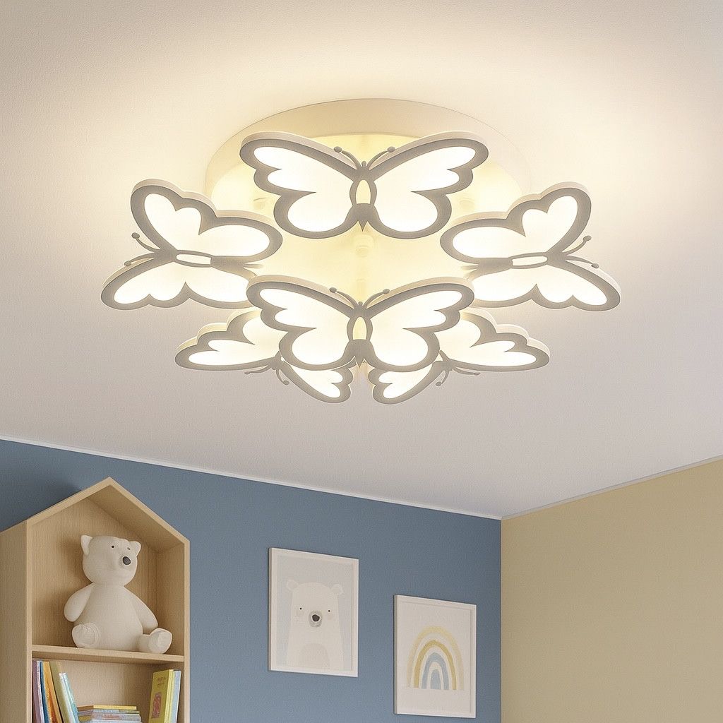 Світлодіодна стельова Led 95W люстра для дитячої кімнати до 18 м² (8067/5+1WH)