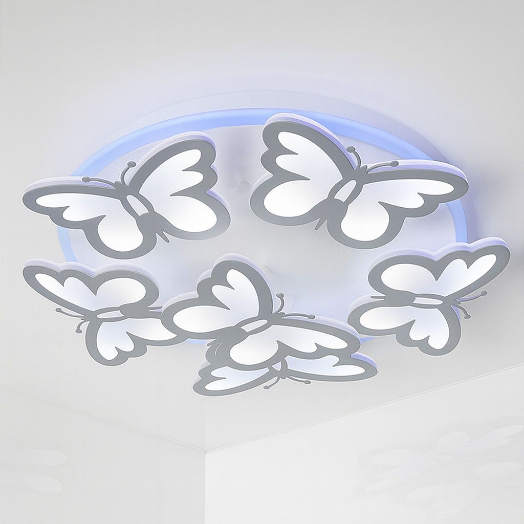 Люстра Led 105W у формі метеликів для дитячої до 18 м² (8067/5+1 LED dimmer)