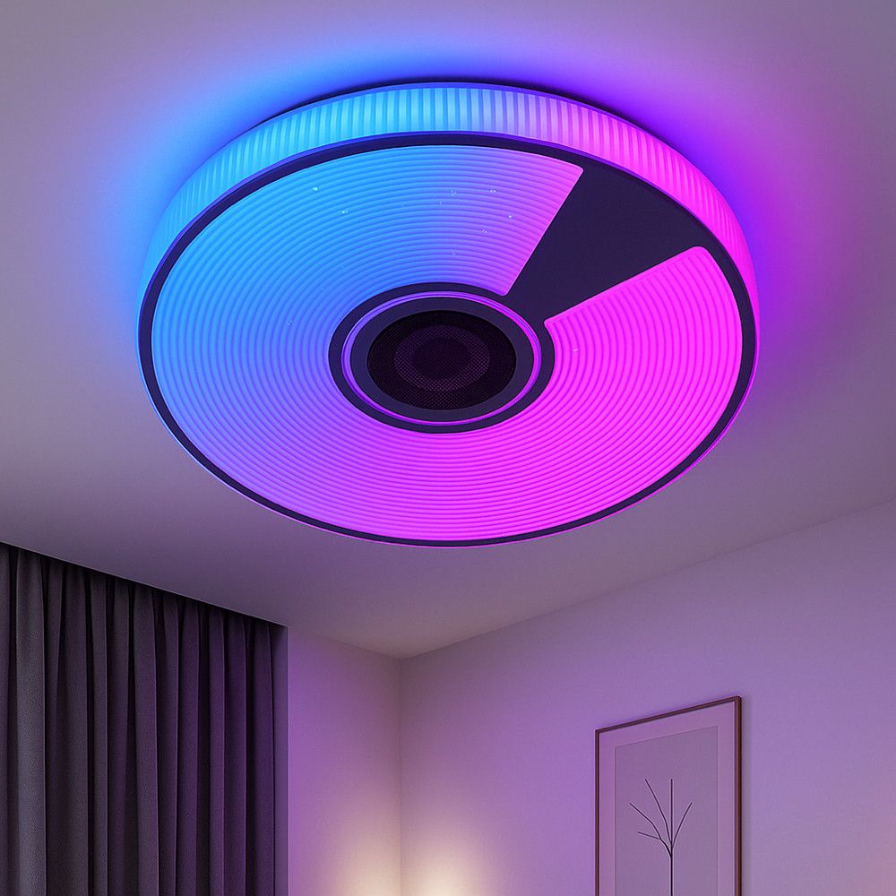 Круглая светодиодная люстра с колонкой и RGB свечением до 15 м² SONG RGB 40W R
