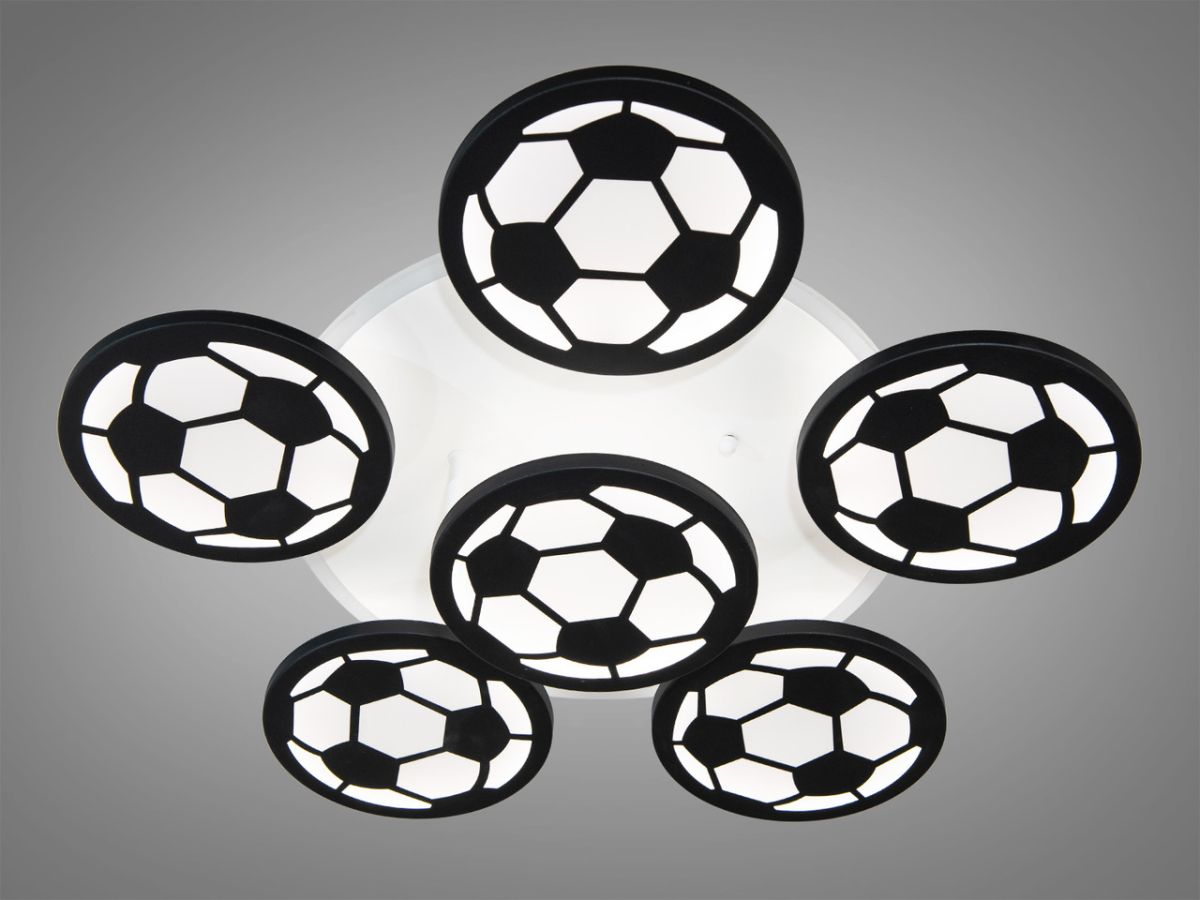 Люстра стельова Led до 18 м² для дитячої кімнати 105W (8065/5+1BK LED 3color)