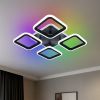 Led-люстра квадратная в черном корпусе с пультом  до 18 м² ROOM RGB 70W 4S