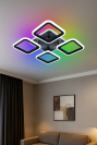 Led-люстра квадратная в черном корпусе с пультом  до 18 м² ROOM RGB 70W 4S