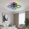 Светодиодная Led люстра до 15 м² квадратной формы с пультом  чёрная ROOM ICE RGB