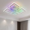 Квадратная белая Led люстра до 15 м² с пультом ROOM ICE RGB 70W 4S WHITE