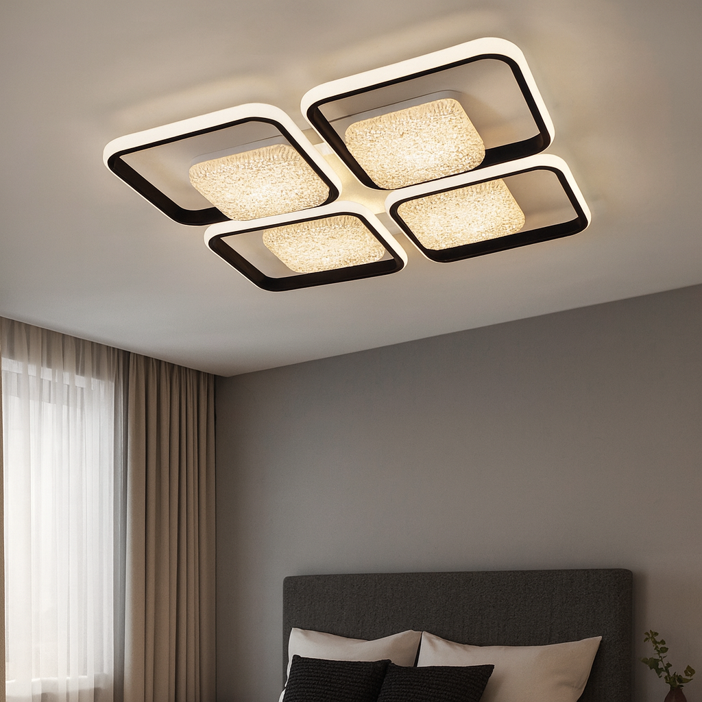 Светодиодная Led люстра до 25 м² з пульта  3 режима света ​(ALMAZ 8S 120 Вт)