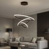 Підвісна Led люстра три кільця до 20 м² чорний корпус (LATTE 3R 75W)