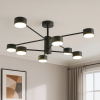 Сучасна люстра на 8 плафонів чорна  LUMINARIA RAY  8xGX53 (4+4) BLACK