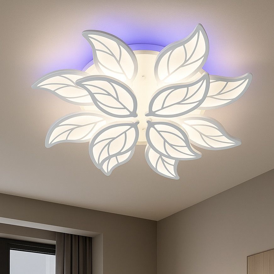 Люстра Led для великої кімнати до 35 м² з пультом 200 Вт (8028/8+4WH LED 3color)